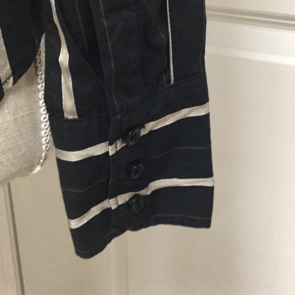 Dynamite Black/Cream striped Blouse - Picture 4 of 8